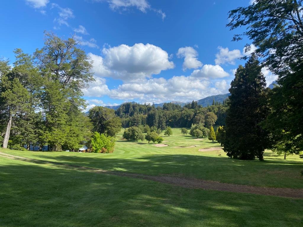 Arelauquen Golf Club panoramic hole Patagonia Bariloche Argentina group private