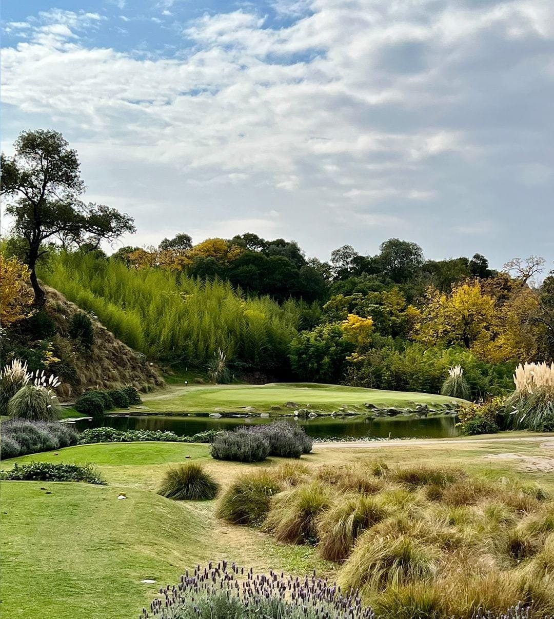 Potrerillo de Larreta golf course with mountains